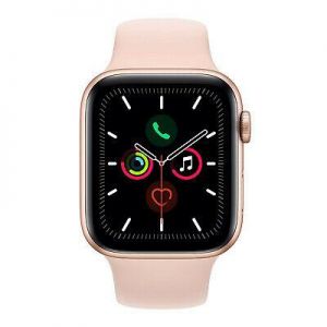 Apple Watch Series 5 - GPS Only, 44mm, Gold Aluminum Case, Pink Sand Sport Band