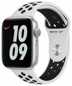 Apple Watch Series 6 Nike 44MM GPS, Aluminum Case w/Pure Platinum/BLK Sport Band