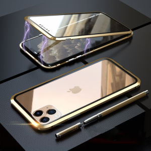 Bakeey Plating Magnetic Adsorption Metal Double-sided Tempered Glass Protective Case For iPhone 11 Pro 5.8 Inch