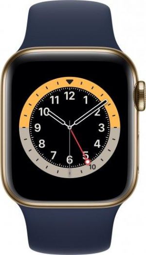 שעון חכם Apple Watch Series 6 GPS + Cellular 40mm צבע שעון Gold Stainless Steel צבע רצועה Deep Navy Sport Ba