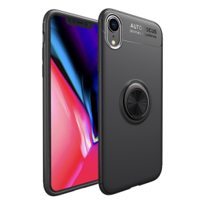 C-KU Protective Case For iPhone XR 360&ordm; Rotating Ring Grip Kicktand Back Cover
