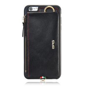 BRG Detachable Card slots Zipper Wallet Bag Leather Case With Hanging Hook for iPhone 6/6s Plus